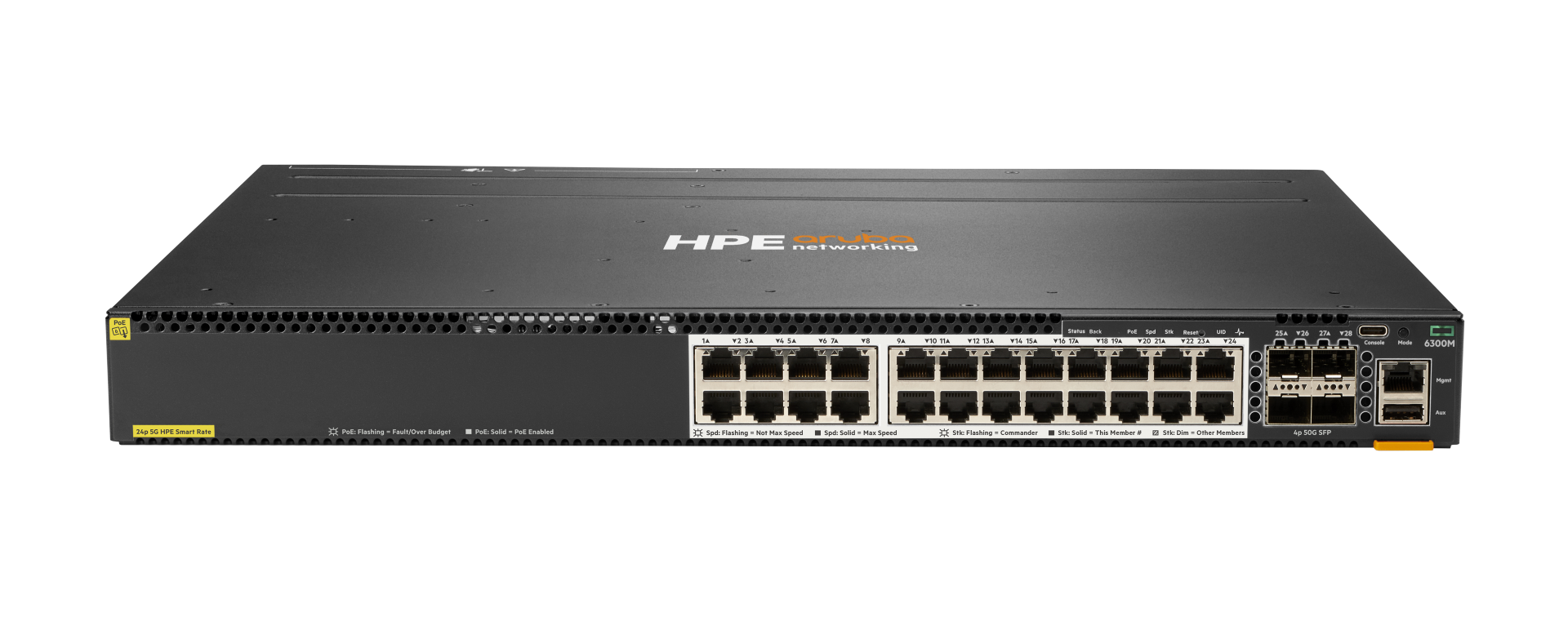 Hpe Aruba Networking CX 6300M 24-port HPE Smart Rate 1/2.5/5GbE Class 6 ...