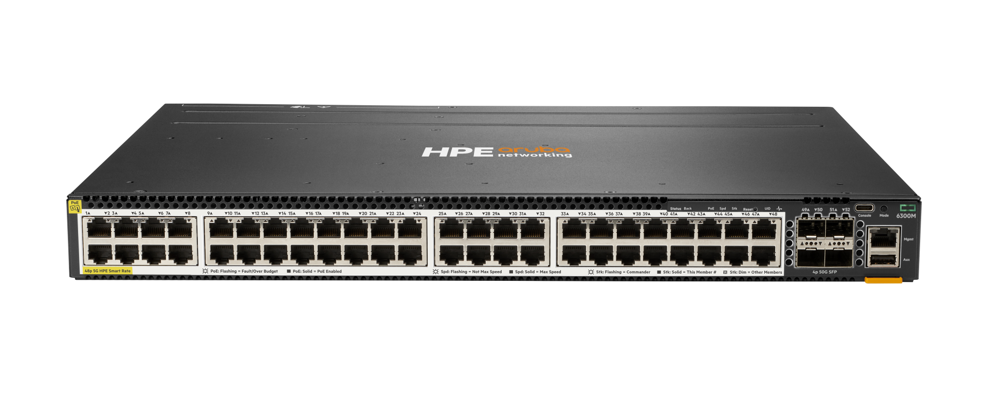 Hpe Aruba Networking CX 6300M 48-port HPE Smart Rate 1/2.5/5GbE Class 6 ...